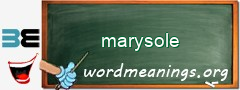 WordMeaning blackboard for marysole
